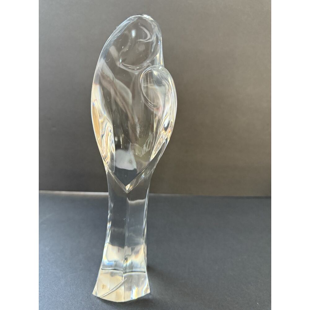Vtg Val Saint Lambert Madonna & Child Crystal Sculpture Belgium Signed 10-3/8”